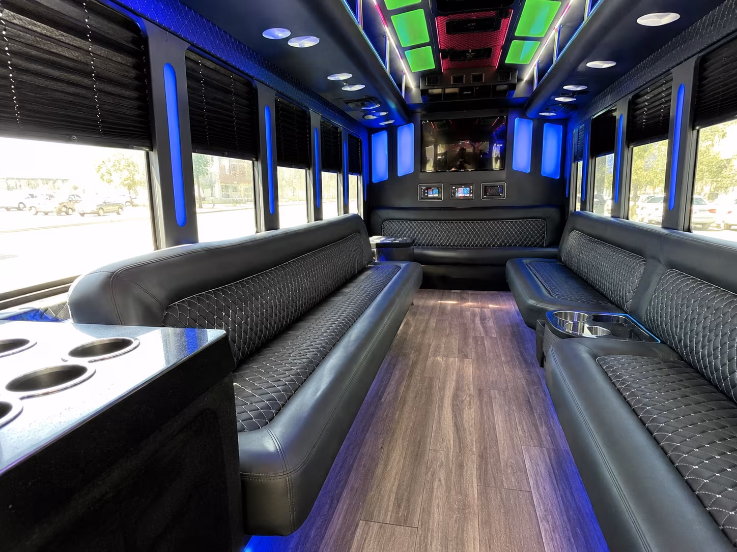eagan 15 passenger party bus inside