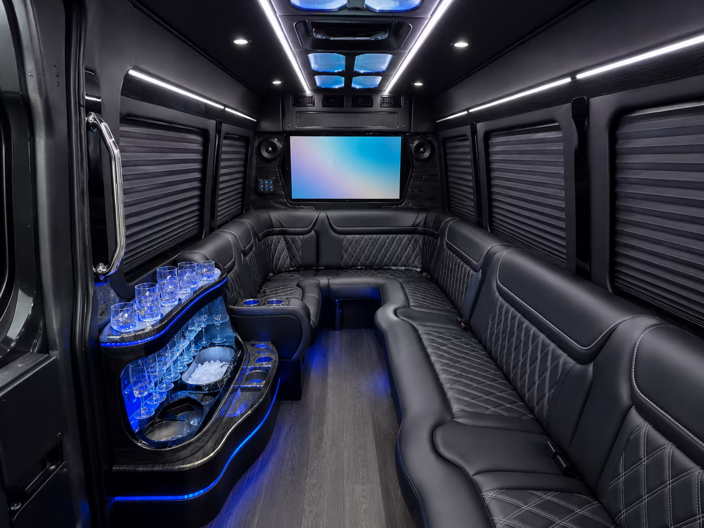 eagan 18 passenger party bus inside