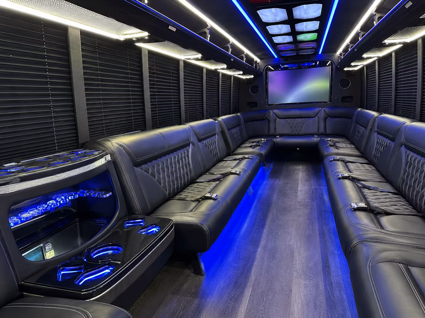 eagan 20 passenger party bus inside