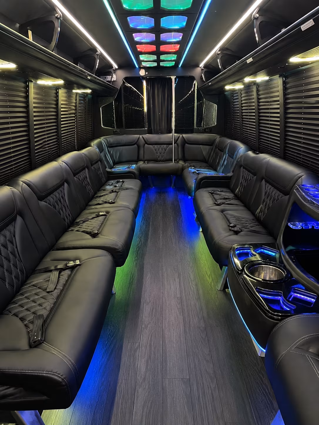 eagan 20 passenger party bus interior