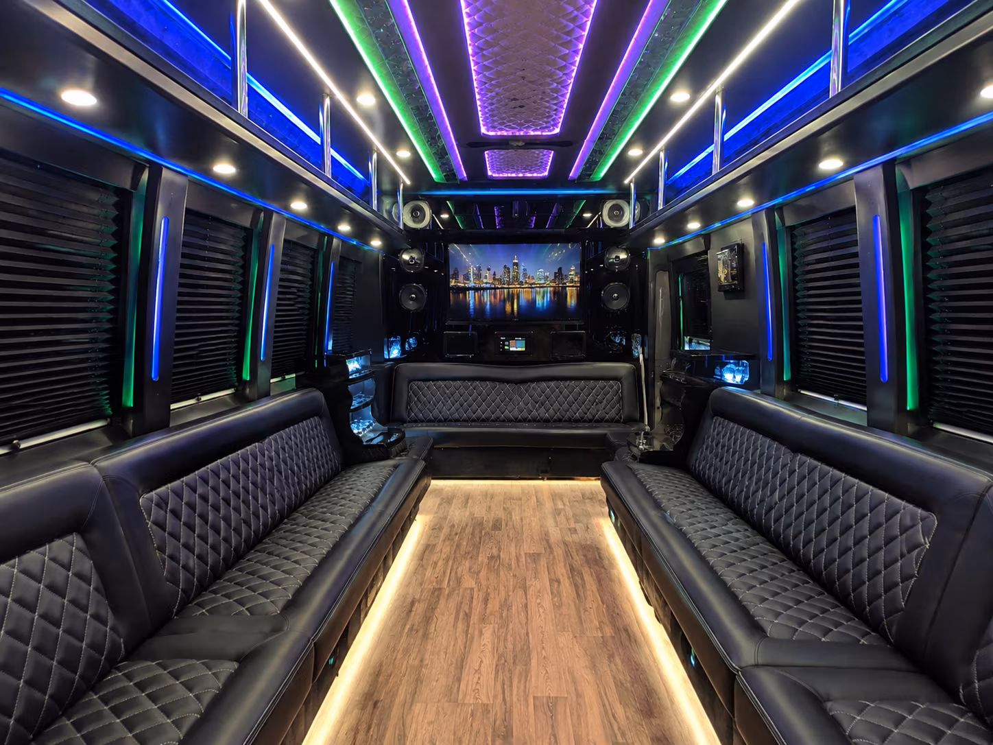 eagan 25 passenger party bus interior