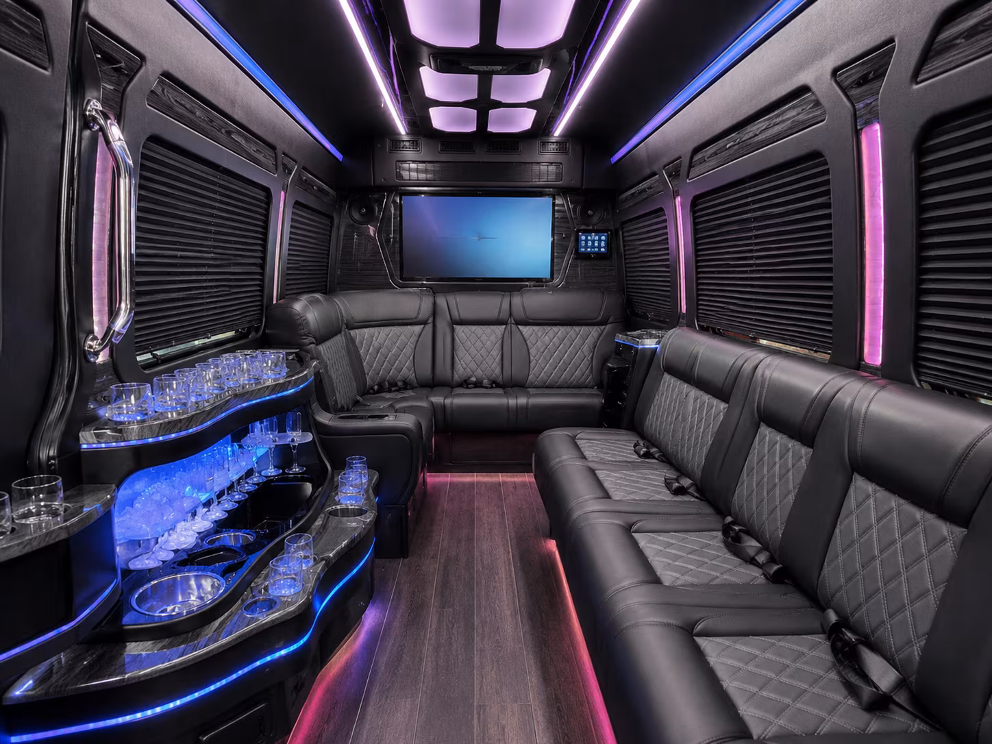 eagan 30 passenger party bus inside