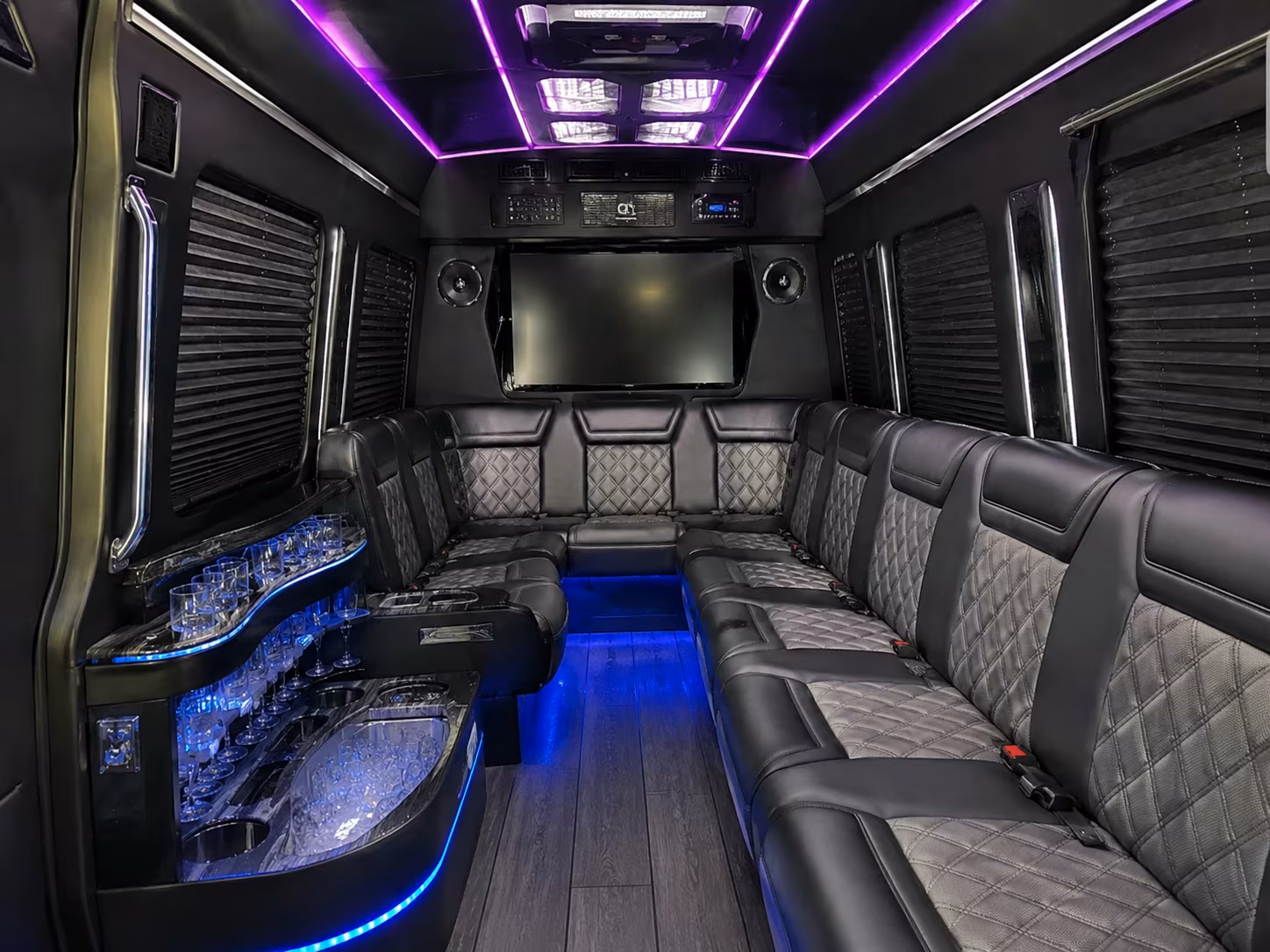 eagan 40 passenger party bus inside